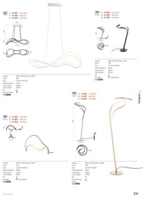 Redo 01-3598 - LED fényerőszabályozható kábeles csillár TEMPEST LED/58W/230V aranyszínű
