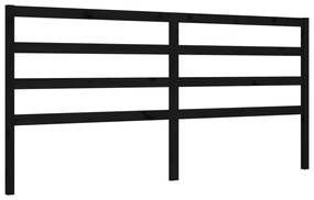 fekete tömör fa ágykeret fejtámlával 200 x 200 cm