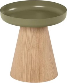 Tresel kerek dohányzóasztal 40 cm nappaliba - natúr / zöld