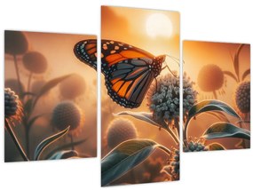 Kép – Pillangó a lenyugvó napban (90x60 cm)