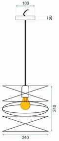 Szerszámlámpa, Loft APP201-1CP fém mennyezeti lámpa, fekete, OSW-00480