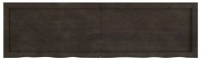 sötétbarna kezelt tömör tölgyfa fali polc 140 x 40 x (2-6) cm