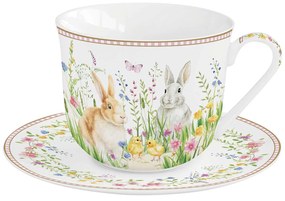 Húsvéti nyuszis porcelán nagy teás csésze 370 ml Happy Easter