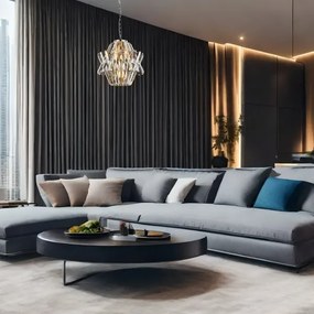 Kristály csillár láncon CROWN 4xE14/40W/230V króm