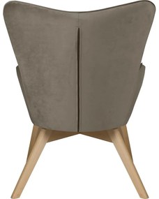 Világosbarna bársony fotel Niko – Ropez