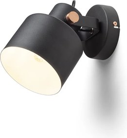 RENDL CELEIA felületre szerelhető matt fekete szálcsiszolt réz 230V LED E27 11W