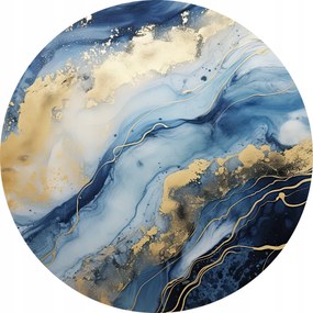 Tányéralátét 4 db Kék márvány, arany díszítéssel