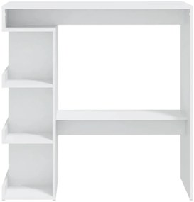Fehér szerelt fa bárasztal tárolópolccal 100 x 50 x 101,5 cm