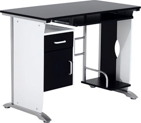 HOMCOM PC Számítógép Asztal Iroda Asztal 100x52x75cm Fa Bútor | Aosom