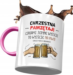 Rózsaszín Bögre Keresztelőre Születésnapra Ajándék Nyomtatott Fotóval