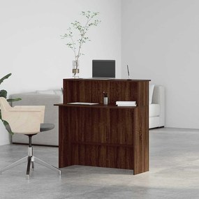 recepciós pult barna tölgyszínű 100x50x103,5 cm szerelt fa