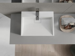 Mexen Ava konglomerát pult mosdó 1/O 50 x 38 cm, fehér - 23015001