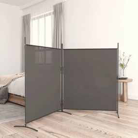 2 paneles antracitszürke szövet térelválasztó 348 x 180 cm