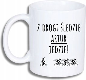 Fehér Bögre Kerékpárosnak Vicces Ajándék Hering Út+ Név