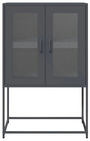 Highboard antracit 68x39x107 cm Acél