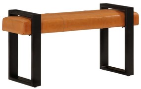 fekete-barna valódi kecskebőr pad 110 cm
