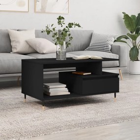 Fekete szerelt fa dohányzóasztal 90 x 49 x 45 cm