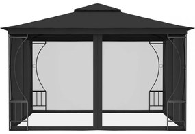 antracitszürke pavilon hálóval 300 x 300 x 265 cm