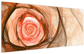 Kép - Absztrakt rózsaszín rózsaszín fehér háttérrel (120x50 cm)