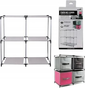 4 polcos rendszerező 35x70x70 cm Könnyű könyvespolc