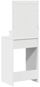 Sminktükör LED lámpákkal, Fehér, 50x41x135 cm