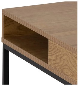 Sötét natúr színű dohányzóasztal tölgyfa dekoros asztallappal 80x80 cm Willford – Actona