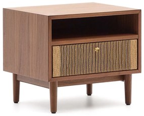 Barna éjjeliszekrény diófa dekorral Elan – Kave Home