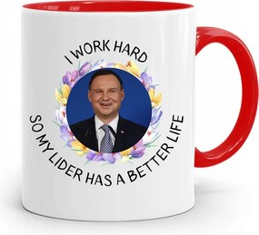 Piros Elnöki Bögre Andrzej Duda Pis Egészség felirattal