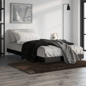 Fekete szerelt fa ágykeret 90 x 190 cm