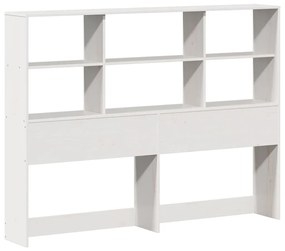 fehér tömör fa könyvespolcos ágy matrac nélkül 140 x 190 cm
