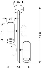 LED Spotlámpa TUBA 2xLED/10W/230V fekete