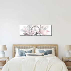 Kép - rózsa virág (órával) (90x30 cm)