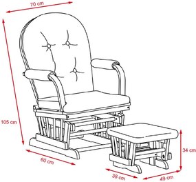 Catini TREVISO Kényelmes relax fotel taburettel, világos fa