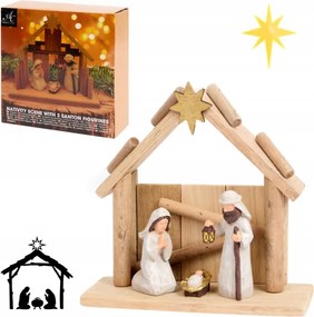 Fa Barna DekoratĂv KarĂĄcsonyi Betlehem Betlehemi IstĂĄllĂł FigurĂĄk
