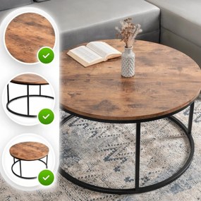 Dohányzóasztal Rusztikus Tölgy Színben. TIM MAX