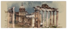 Kép - Forum Romanum, Róma, Olaszország (120x50 cm)