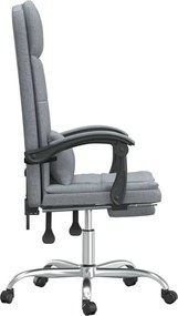 vidaXL világosszürke szövet dönthető irodai masszázsfotel