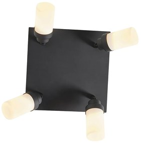 Modern fürdőszoba spotlámpa fekete 4 lámpás IP44 - Japie