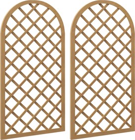Outsunny 2 darabos Fa Kerti Rács Szett - Ív Panelek Kúszó Növényekhez - Mindegyik Panel Mérete: 60L x 120H cm | Aosom