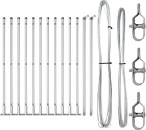 vidaXL Kerítésoszlop 13 pcs Ezüst Acél