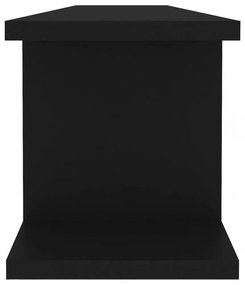 2 db fekete forgácslap fali polc 90 x 18 x 20 cm