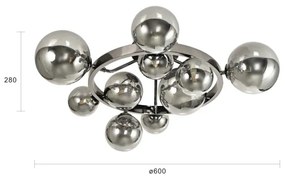 Brilagi - LED Felületre szerelhető csillár MILLA 10xG9/3W/230V fényezett króm/füstös