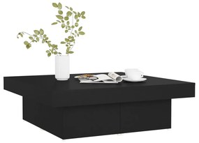Fekete szerelt fa dohányzóasztal 90 x 90 x 28 cm