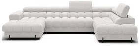 Krémszínű buklé kinyitható sarokkanapé (jobb oldali-U alakú) Feraria – ELTAP