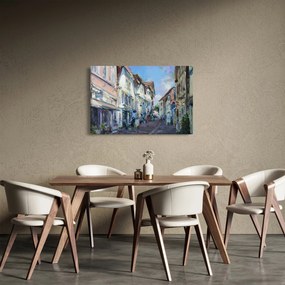 Kép - régi város sikátora, akril festmény (90x60 cm)