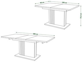 Mazzoni LEONEL Artisan Tölgy - MODERN 180 cm-re BŐVÍTHETŐ ASZTAL!