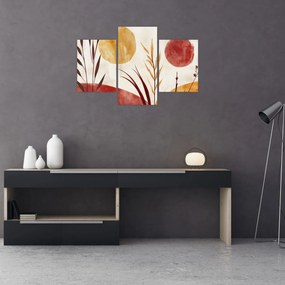Kép - Növények és körök (90x60 cm)