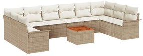 vidaXL Kerti Kanapé Szett tárolóval 11 pcs Beige és krém polirattan