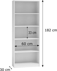 R60 polcos szekrény, fehér
