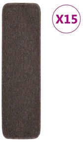 15 db barna négyszögű csúszásmentes lépcsőszőnyeg 75 x 20 cm
